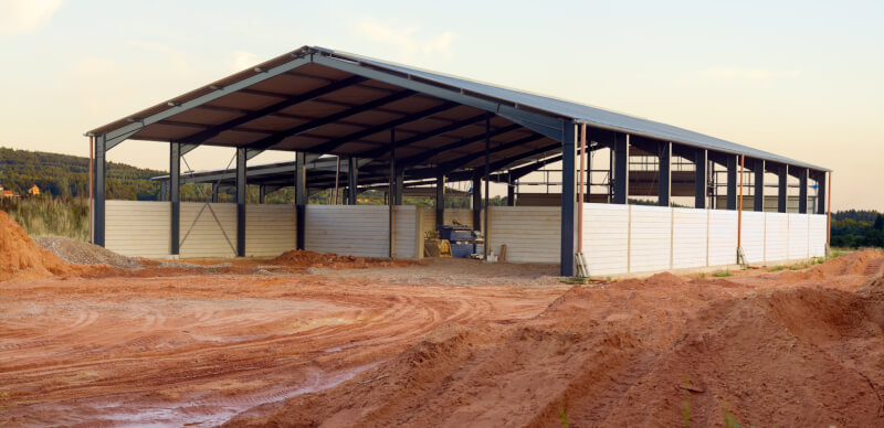 Image of Large Clear Span Agricultural building under construction