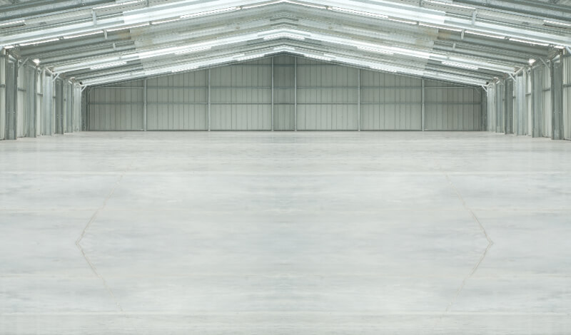 large building interior clear span no columns