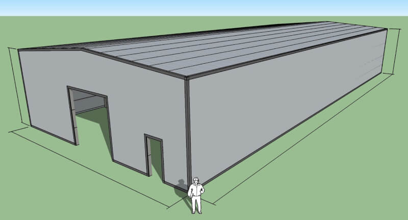 Prefab Steel Building rendering