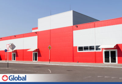 photo of bright red color siding on steel building