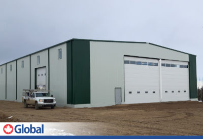 Commercial Metal Building with wide opening door