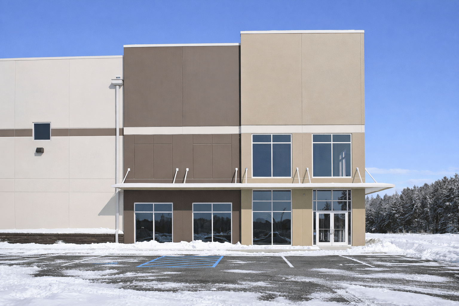 canadian steel building in winter