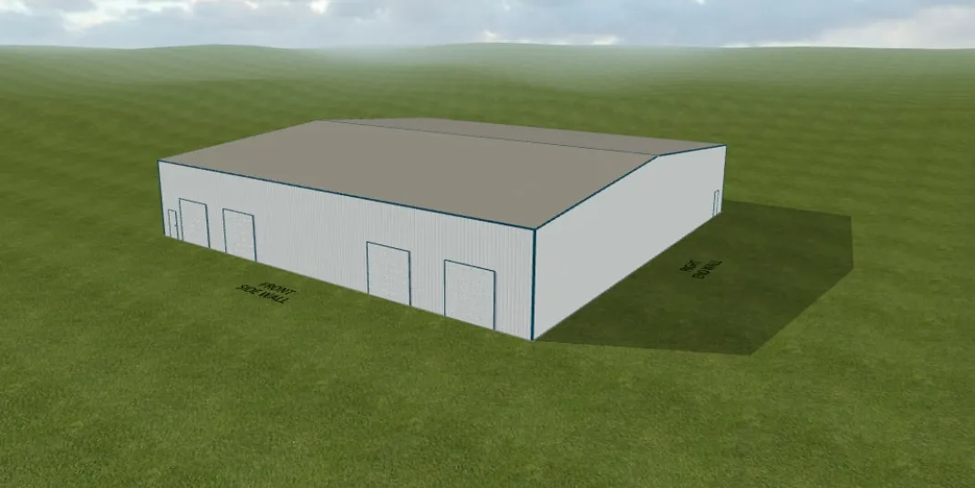 3D design of a 100x100x18 steel manufacturing building