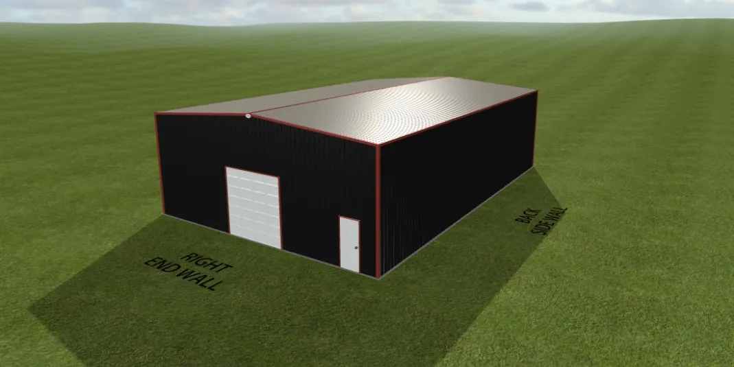 3D design of a 40x60x16 double slope steel building