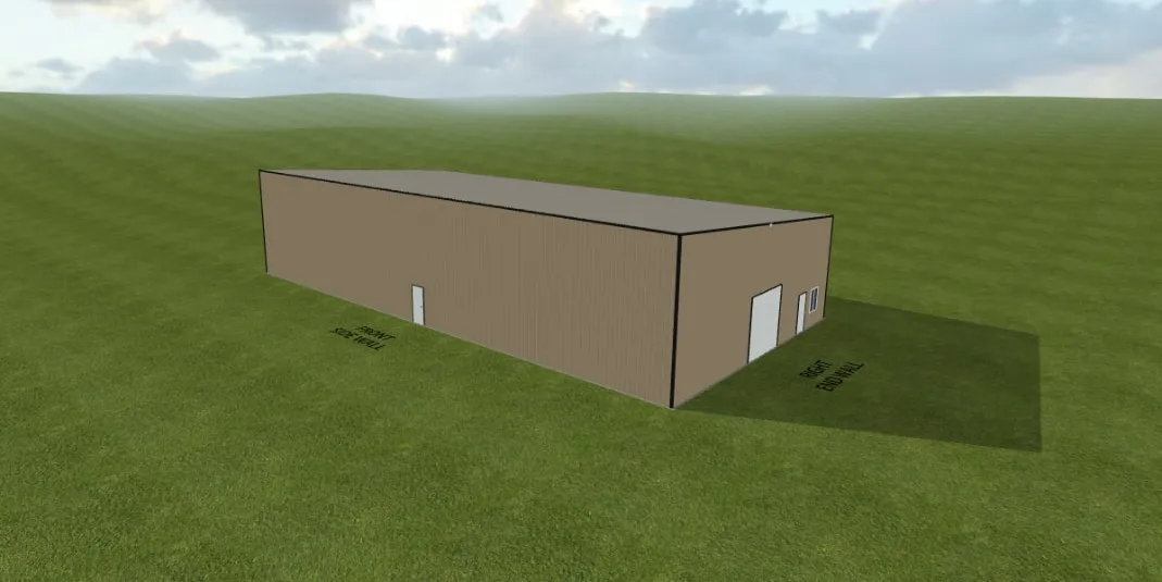 3D design of a 50x100x18 single slope steel building