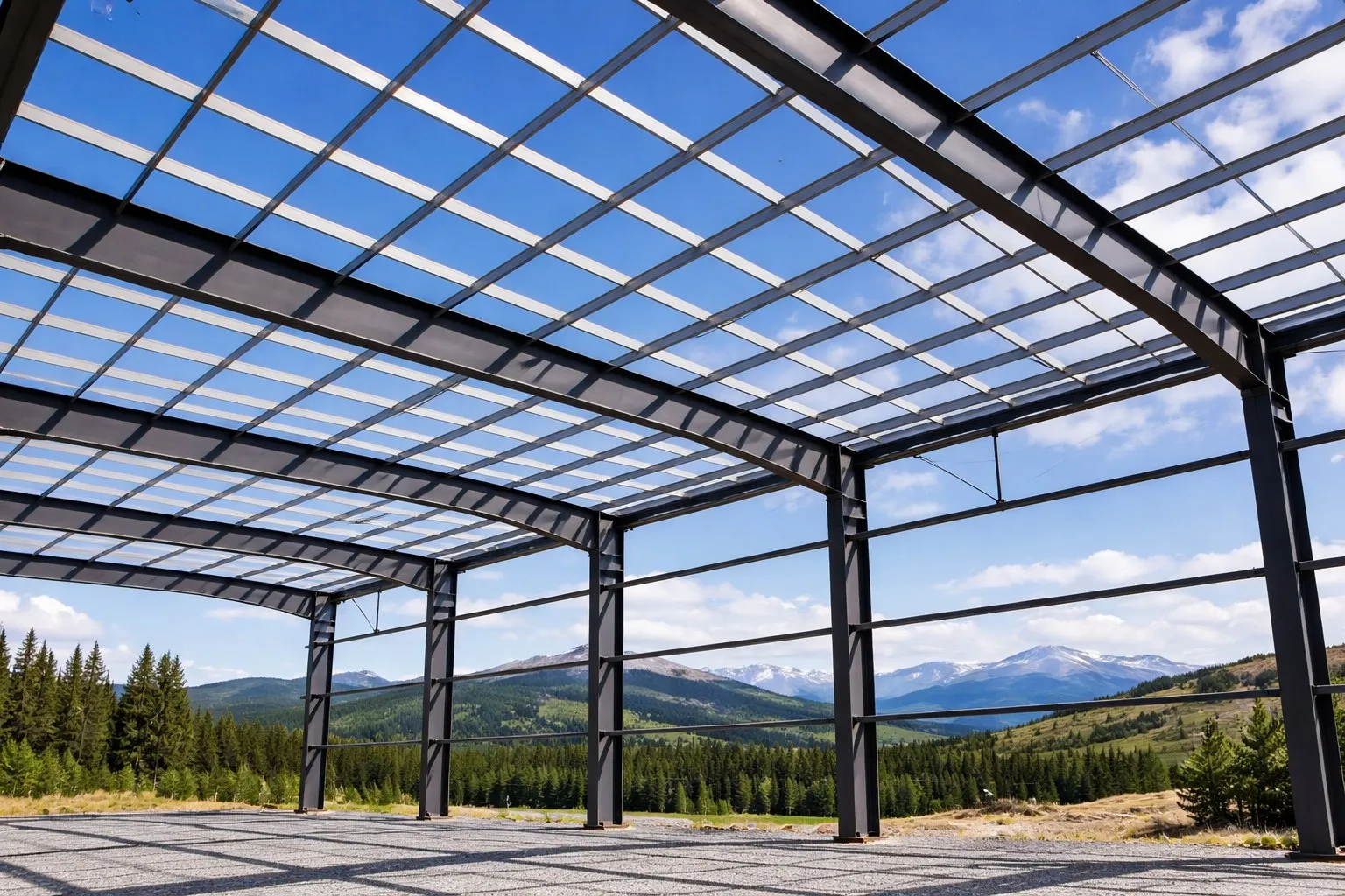 Pre-engineered steel building frame by Global Steel Buildings in Canada