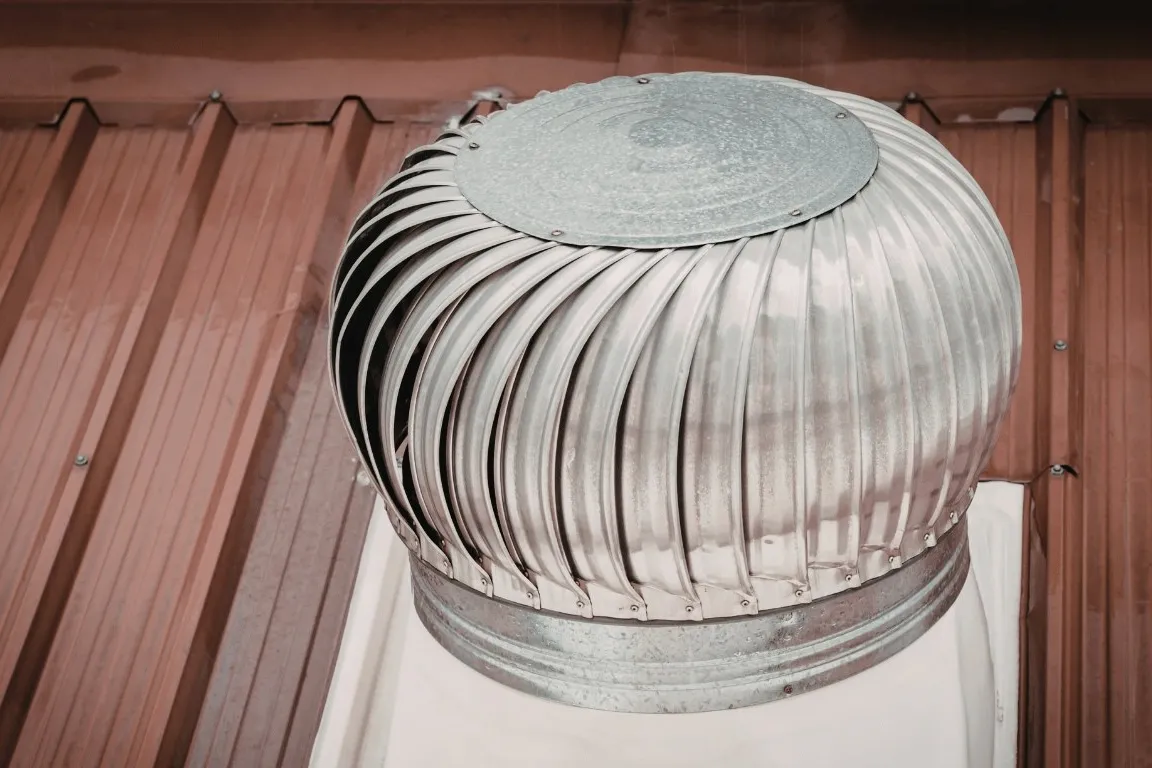 Ridge vent on a steel roof